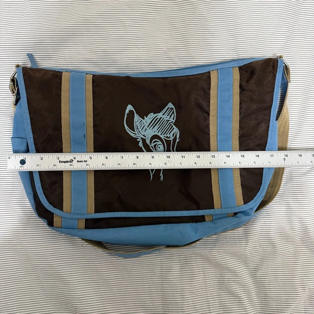 00’s Disneyland Resort Bambie‎ Blue & Brown Messenger Bag Crossbody Laptop Bag